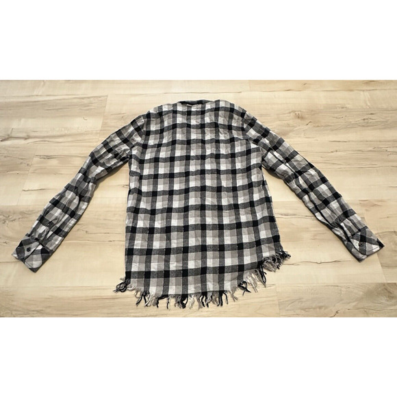 Current Elliott Women 0 Flannel Button Down Shirt Plaid Long Sleeve Top - Picture 3 of 10